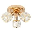 CANDELLUX 98-23506 DUBAI LAMPA SUFITOWA PLAFON SAT ZŁOTY 3X40W E14 KLOSZ ZŁOTY Z KRYSZT TRANSP