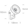 ONE LIGHT 67196B/AN/W Kalapodi lampa ogrodowa antracyt 6W LED 3000K IP65