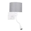 CANDELLUX 21-75383 POLO KINKIET 1X40W E27 + 2W LED BIAŁY ABAŻ. OKRĄGŁY SZARY