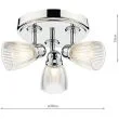 DAR CED7638 CEDRIC 3LT ROUND PLATE SPOT POL CHROME IP44