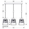 CANDELLUX 33-78094 FRESNO LAMPA WISZĄCA CZARNY 3X60W E27 KLOSZ BEZBARWNY