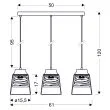 CANDELLUX 33-78094 FRESNO LAMPA WISZĄCA CZARNY 3X60W E27 KLOSZ BEZBARWNY