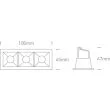 ONE LIGHT 50302B/B/W Merihas 3 czarny wpust LED 3000K 3x2W