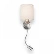RENDL R10580 VERSA ścienna z abażurem biała nikiel mat 230V E27+ LED 42+3W 40° 3000K