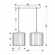 CANDELLUX 32-21113 GLASSIA LAMPA WISZĄCA CZARNY 2X40 E27 KLOSZ CZARNY+KRYSZTAŁY BEZBARWNE