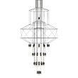 Step into Design XT100-43P Lampa wisząca LINEA-43 czarna 90 cm