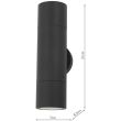 DAR ORT3222 ORTEGA 2LT W/LT BLACK UP DOWN IP65