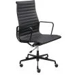 King Home A022.BLACKL Fotel biurowy AERON PRESTIGE PLUS czarny - skóra naturalna, aluminium