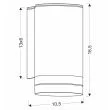 CANDELLUX 21-32393 Senecio lampa ogrodowa elewacyjna tuba+ring 10,5x16,5cm czarny 1x35W GU10 IP44