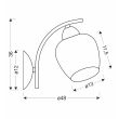 CANDELLUX 21-35301 MERRA lampa kinkiet czarny 1x40W E27 klosz bursztynowy
