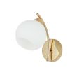 CANDELLUX 21-38593 AMOS Lampa kinkiet złoty 1x40W E27 klosz biały