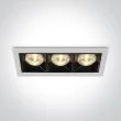 ONE LIGHT 50306B/W/W Nisi biały wpust z odbłyśnikiem ciemny chrom COB LED 3000K 12W
