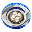 CANDELLUX 2226965 SS-23 CH/TR+BL GU10 50W+LED SMD 230V NIEBIESKI 2 1W CHROM oczko sufitowe  lampa sufitowa  STAŁA  OKRĄGŁA  SZKŁO TRANSPARENTNE
