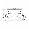 CANDELLUX 92-13712 LAGOS LAMPA SUFITOWA CZARNY 2X15 GU10 KLOSZ CZARNY+DREWNIANY
