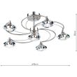 DAR LUT0646 LUTHER 6LT SEMI FLUSH CW CRYSTAL GLASS SAT CHR