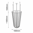 ANTIGO Lampa wisząca no. moon A Z - Czarna (600 mm) 5145