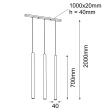 ANTIGO Lampa wisząca Yabu 3 - Czarna (700 mm) 5527