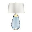 ELSTEAD Lena LENA-TL-L-BLUE-OWSS 2 Light Large Blue Table Lamp with Off-white Shade