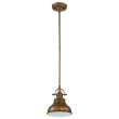ELSTEAD Emery QZ-EMERY-P-S-WS 1 Light Mini Pendant - Weathered Brass