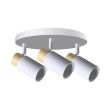 CANDELLUX 98-27733 Claro lampa sufitowa plafon biały 3x15W GU10 klosz biały+drewniany