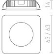 RENDL R10587 INEZ SQ chrom 12= LED 3W 120° IP44 3000K