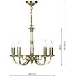 DAR MUR0575 MURRAY 5 LIGHT DUAL MOUNT PENDANT ANT BRASS