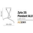 AZZARDO AZ2301 Zyta 2S ALU lampbody (aluminium) (stelaż)