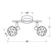 CANDELLUX 92-66336 ACROBAT LAMPA SUFITOWA LISTWA 2X40W E14 CZARNY KLOSZ ZŁOTY
