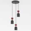 EMIBIG 1737/3PREM GAUDI 3PREM BLACK BURGUNDY Lampa wisząca