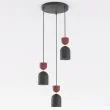EMIBIG 1737/3PREM GAUDI 3PREM BLACK BURGUNDY Lampa wisząca