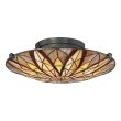 ELSTEAD Victory QZ-VICTORY-SF Tiffany Semi-Flush