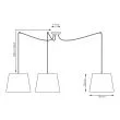 EMIBIG 1425/3 ASCOT 3 MIX lampa wisząca