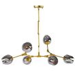 Step into Design ST-1232-6 GOLD Lampa wisząca MODERN ORCHID-6 złoto szara 130 cm