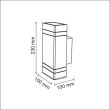 POLUX 307866 Kinkiet zewnętrzny GILBERT 2xGU10