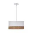 CANDELLUX 31-21625 PORTO LAMPA WISZĄCA BIAŁY 1X60W E27 ABAŻUR BIAŁY+ORZECHOWY