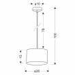 CANDELLUX 31-37718 PANDY lampa wisząca czarny 1x40W E27 abażur szary+złoty