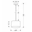 CANDELLUX 31-37718 PANDY lampa wisząca czarny 1x40W E27 abażur szary+złoty