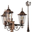 POLUX 313430 Lampa zewnętrzna LIGURIA 2,5m patyna 3xE27