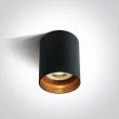 ONE LIGHT 12105N/B Muzaki czarna oprawa sufitowa z mosiężnym odbłyśnikiem i oprawką GU10 MR16 10W