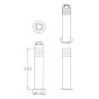 POLUX 324009 Lampa zewnętrzna RINO 44cm czarna 1xE27