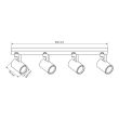 POLUX 328717 Lampa ścienno-sufitowa LYNX 4xGU10 czarna ruchoma