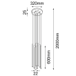 ANTIGO Lampa wisząca Kosame 8 - Czarna (600 mm) 7856