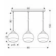 CANDELLUX 33-21250 CONTESSA LAMPA WISZĄCA CZARNY 3X40 E27 KLOSZ ZŁOTY