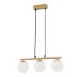 CANDELLUX 33-37435 Carrine lampa wisząca drewniany 3x40W E14 klosz biały