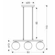 CANDELLUX 33-37435 Carrine lampa wisząca drewniany 3x40W E14 klosz biały