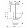 CANDELLUX 33-37602 PANDY lampa wisząca czarny talerz 3x40W E27 abażur czarny+złoty