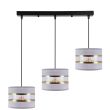 CANDELLUX 33-37657 PANDY lampa wisząca czarny 3x40W E27 abażur szary+złoty