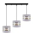 CANDELLUX 33-37657 PANDY lampa wisząca czarny 3x40W E27 abażur szary+złoty