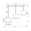CANDELLUX 33-37657 PANDY lampa wisząca czarny 3x40W E27 abażur szary+złoty
