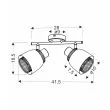 CANDELLUX 92-13743 ALEKSANDRIA LAMPA SUFITOWA LISTWA CZARNY 2X40W E14 KLOSZ CZARNY+ZŁOTY